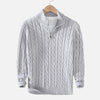 Clevoire | Men’s Cotton Quarter Zip Cable Knit Sweater
