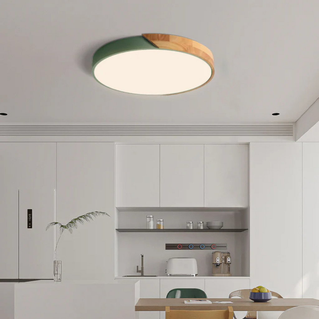 LED Ceiling Lamp with Scandinavian Design of Wood & Acrylic