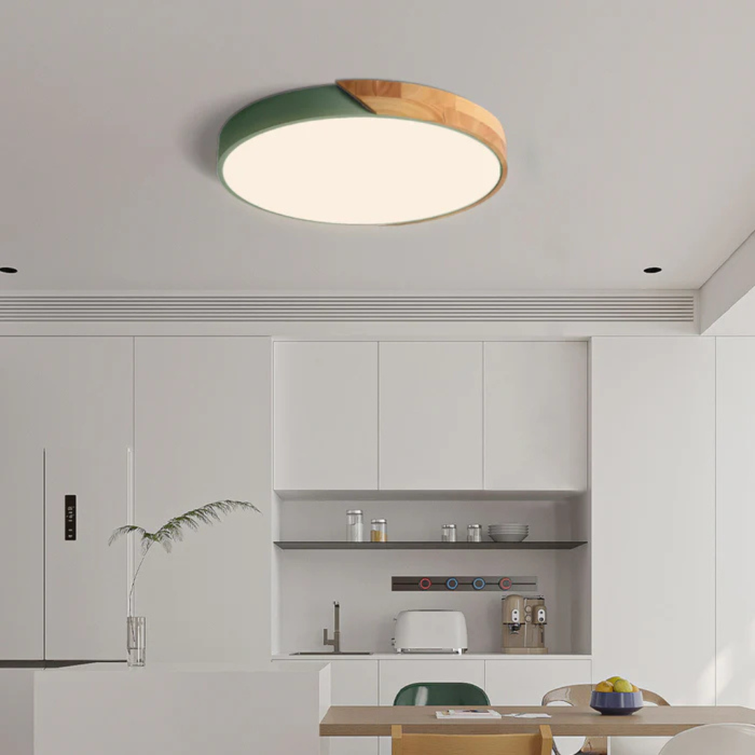 LED Ceiling Lamp with Scandinavian Design of Wood & Acrylic
