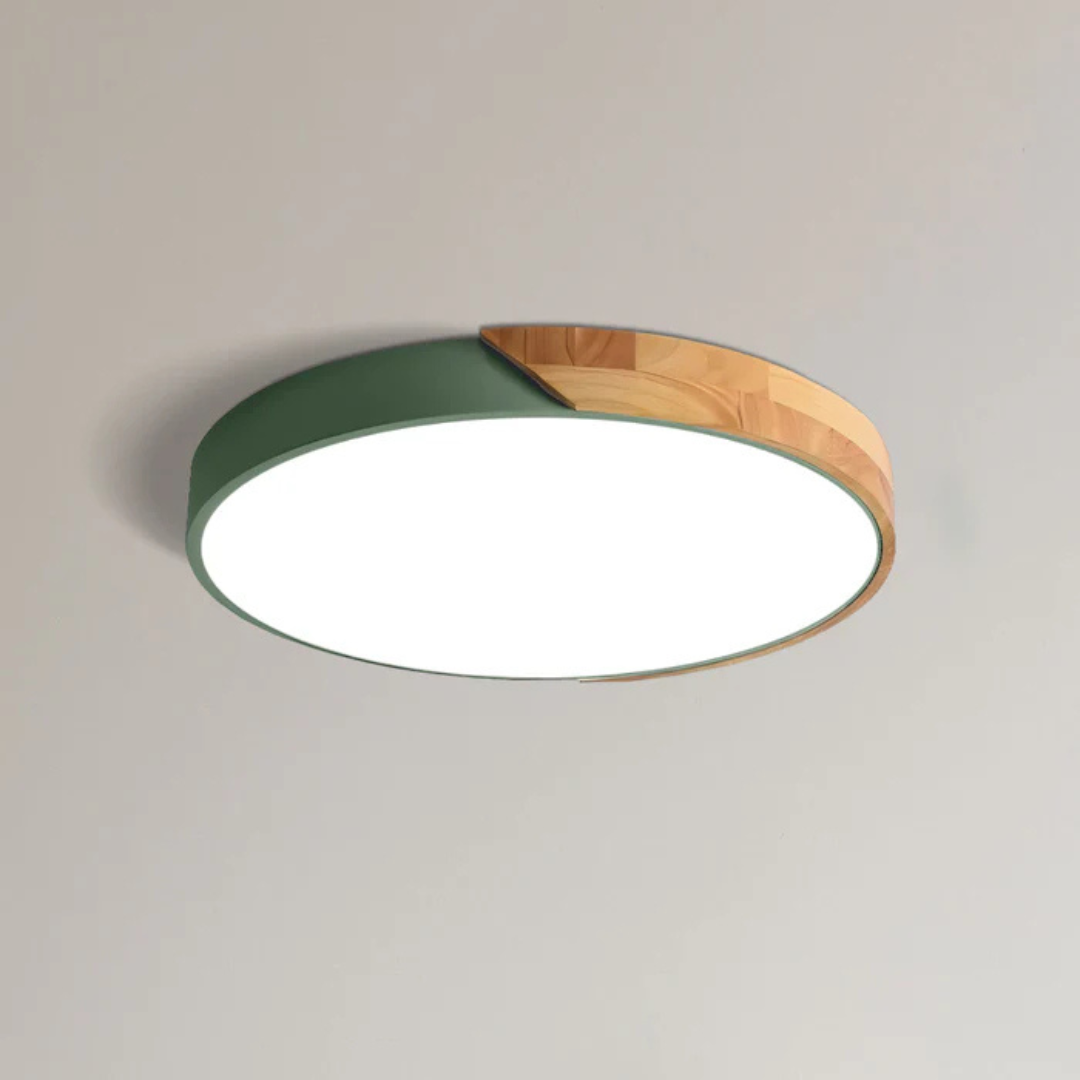 LED Ceiling Lamp with Scandinavian Design of Wood & Acrylic
