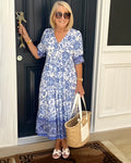Robe Florale V-Cou Gracieuse