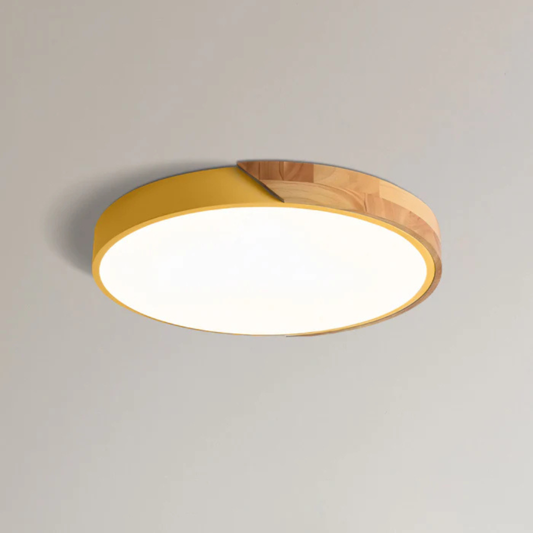 LED Ceiling Lamp with Scandinavian Design of Wood & Acrylic