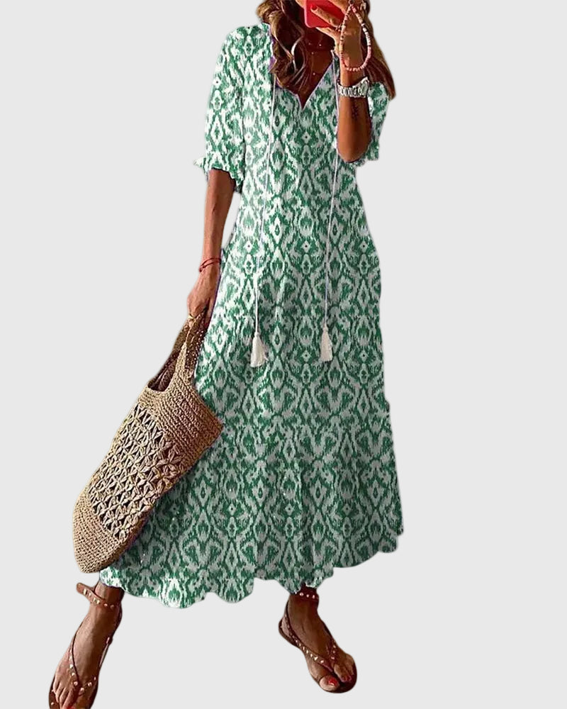 Boho Vintage Summer Maxi Dress