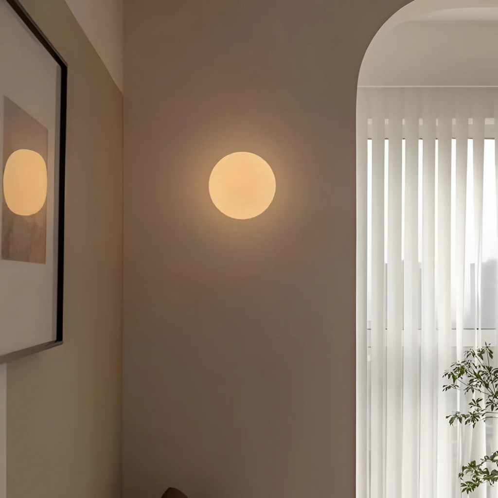 Modern Glass Wall Lamp with Warm LED Light and Minimalist Design
