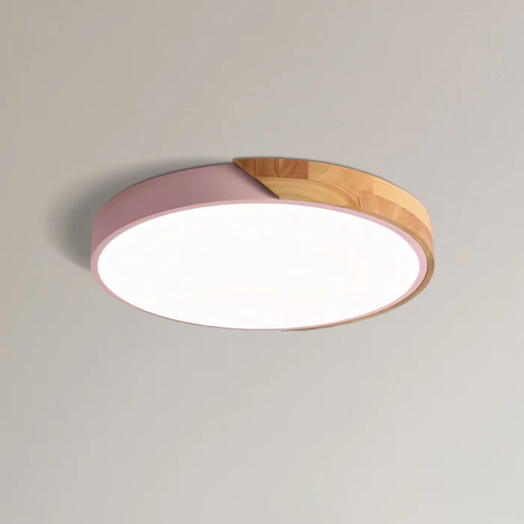 LED Ceiling Lamp with Scandinavian Design of Wood & Acrylic