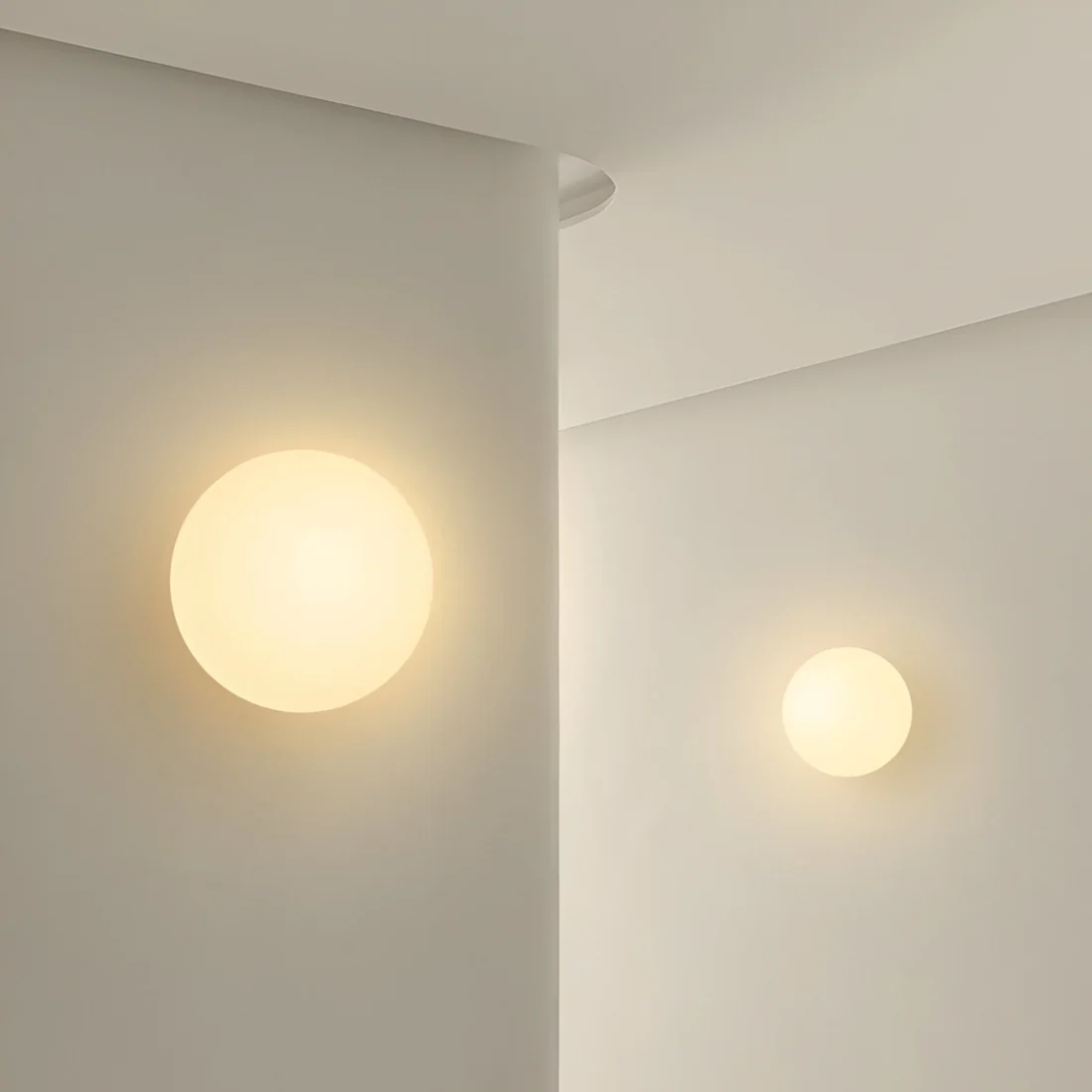 Modern Glass Wall Lamp with Warm LED Light and Minimalist Design