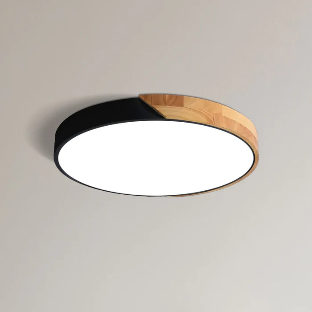 LED Ceiling Lamp with Scandinavian Design of Wood & Acrylic
