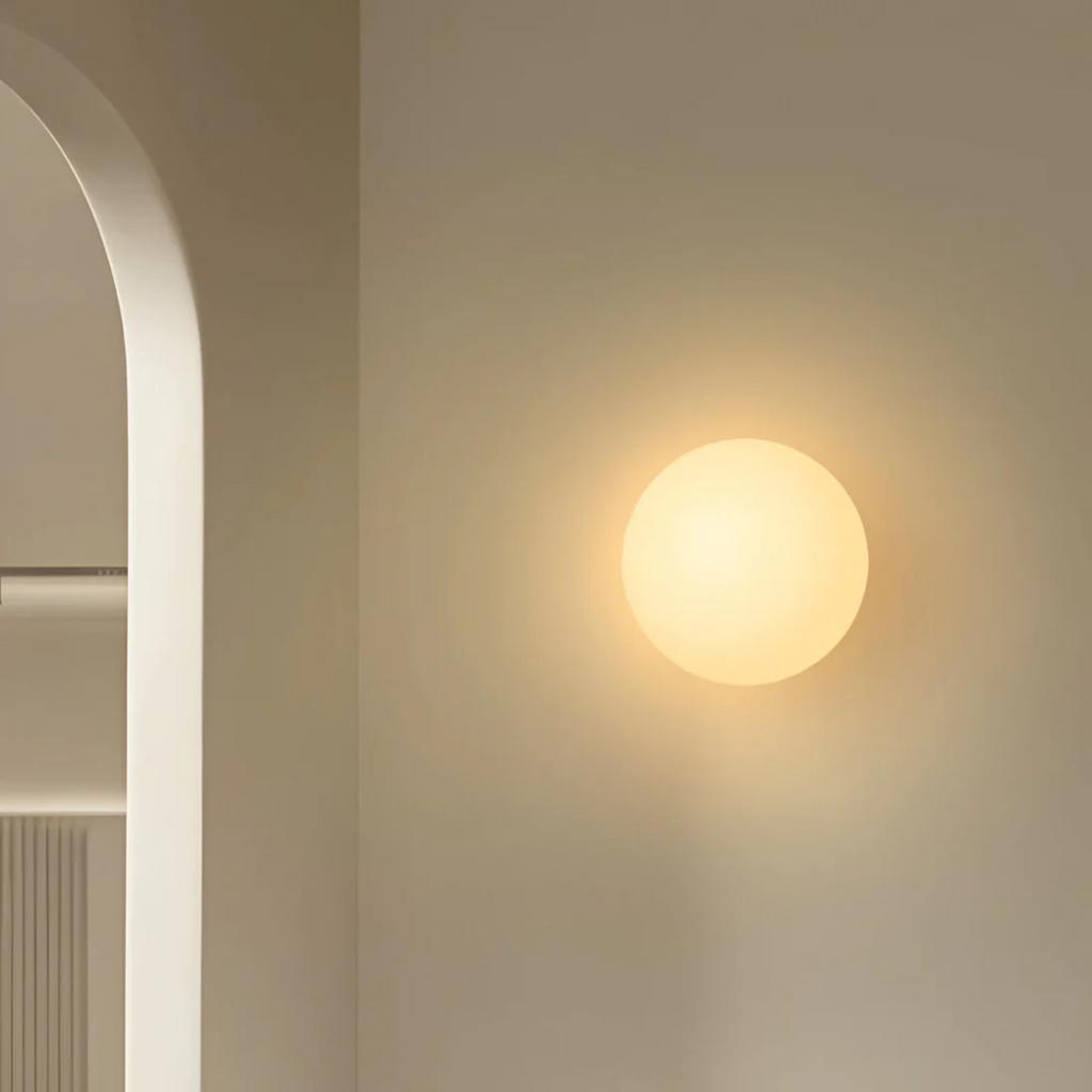 Modern Glass Wall Lamp with Warm LED Light and Minimalist Design