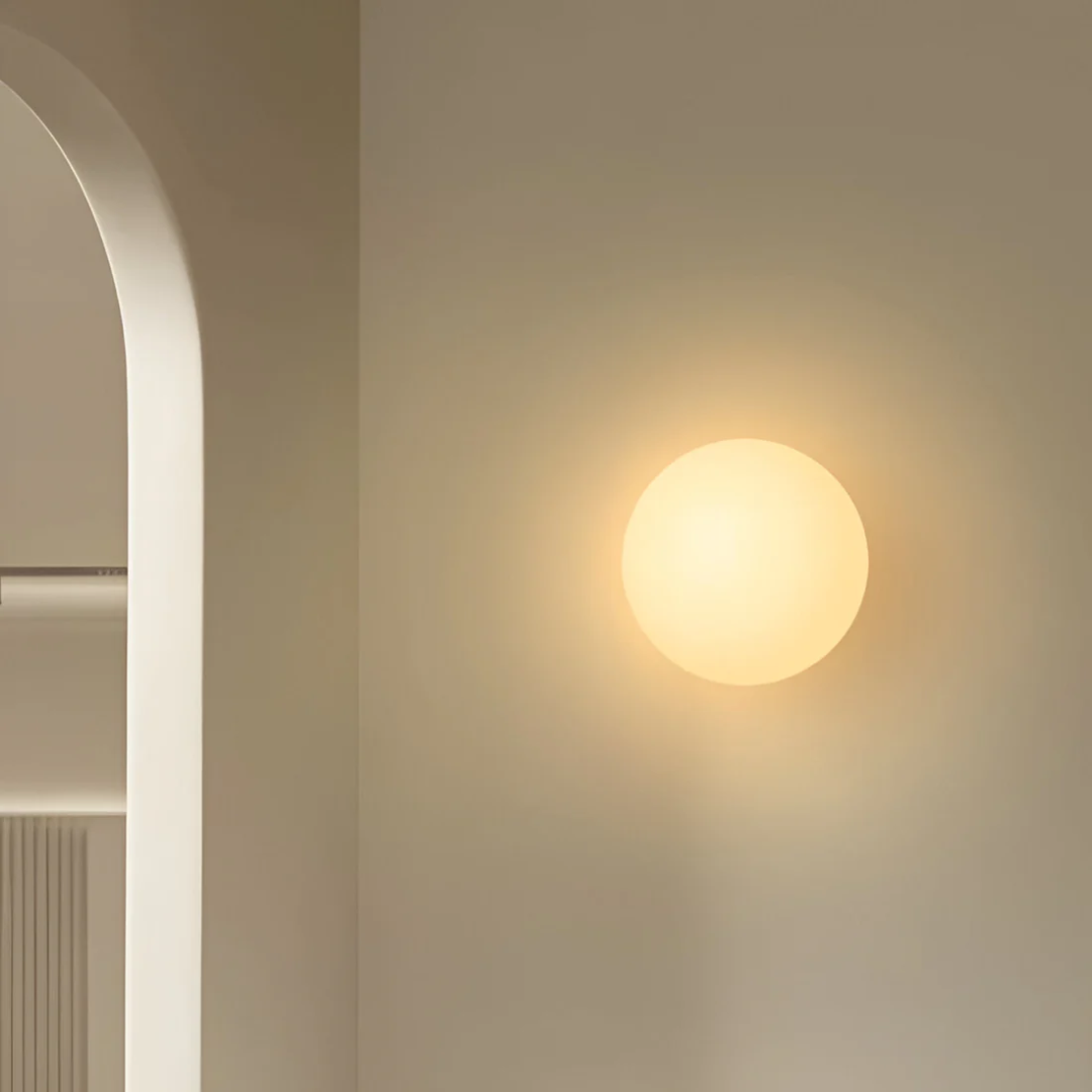 Modern Glass Wall Lamp with Warm LED Light and Minimalist Design