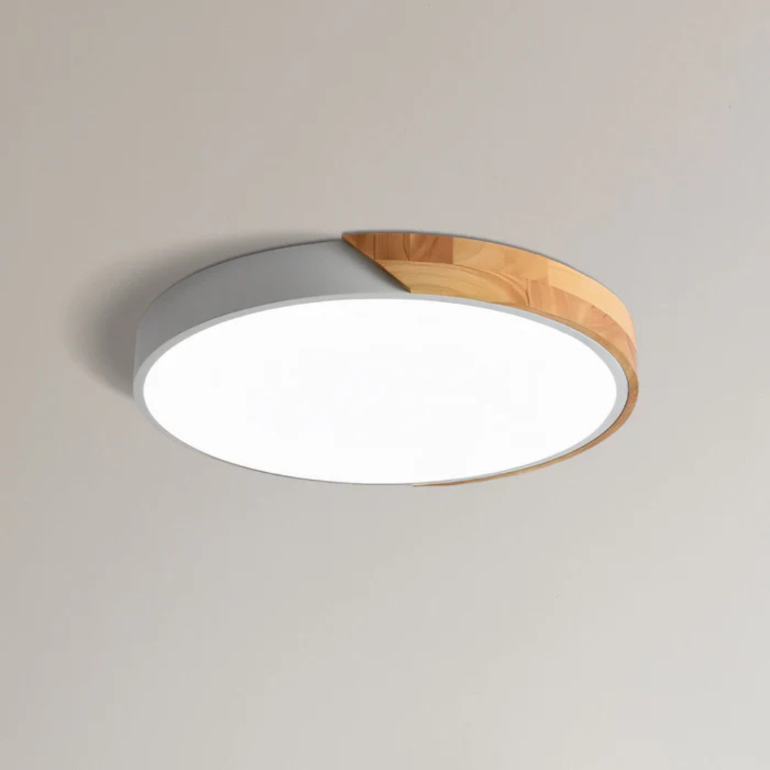 LED Ceiling Lamp with Scandinavian Design of Wood & Acrylic