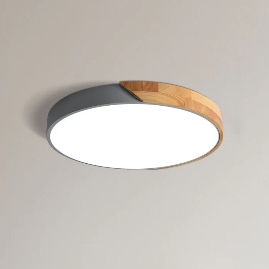LED Ceiling Lamp with Scandinavian Design of Wood & Acrylic