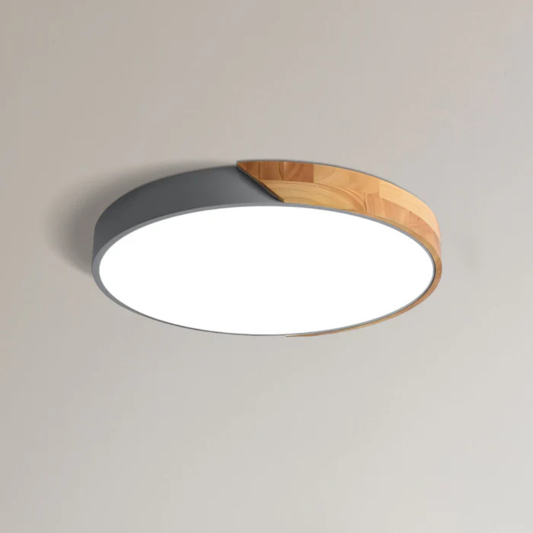 LED Ceiling Lamp with Scandinavian Design of Wood & Acrylic