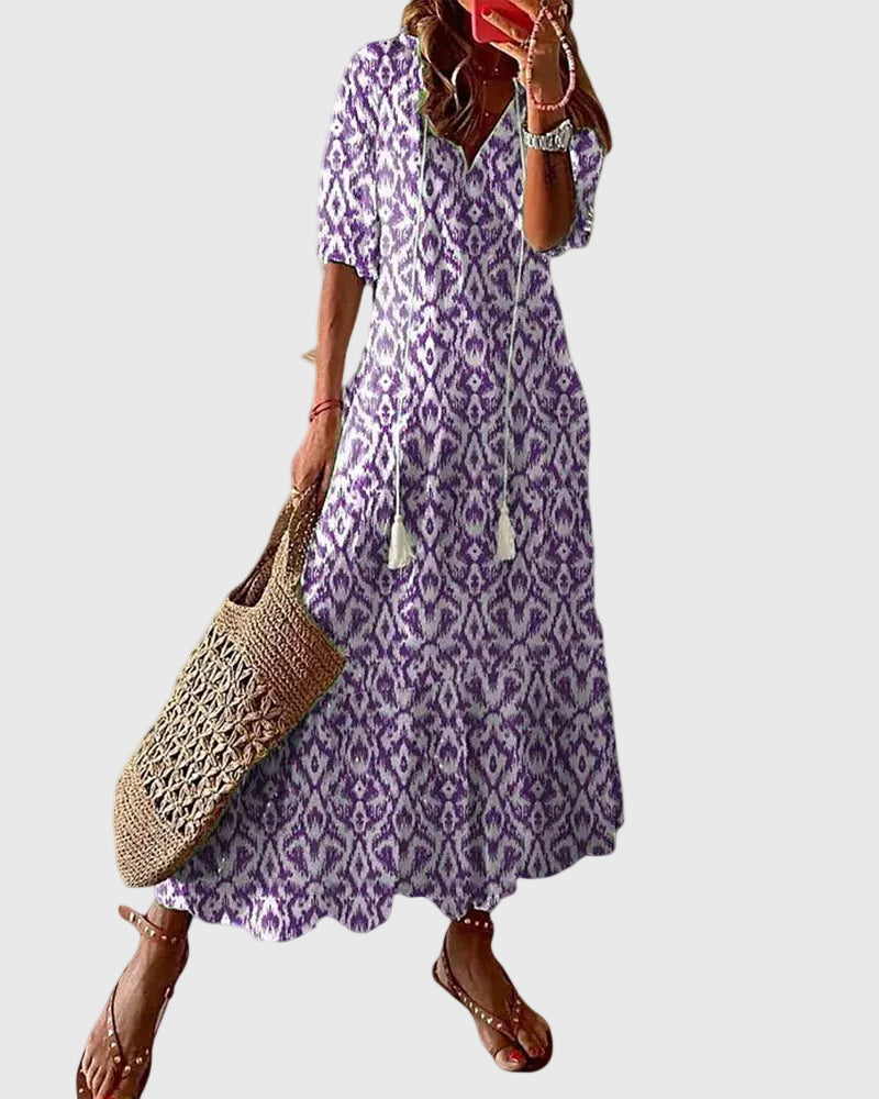 Boho Vintage Summer Maxi Dress