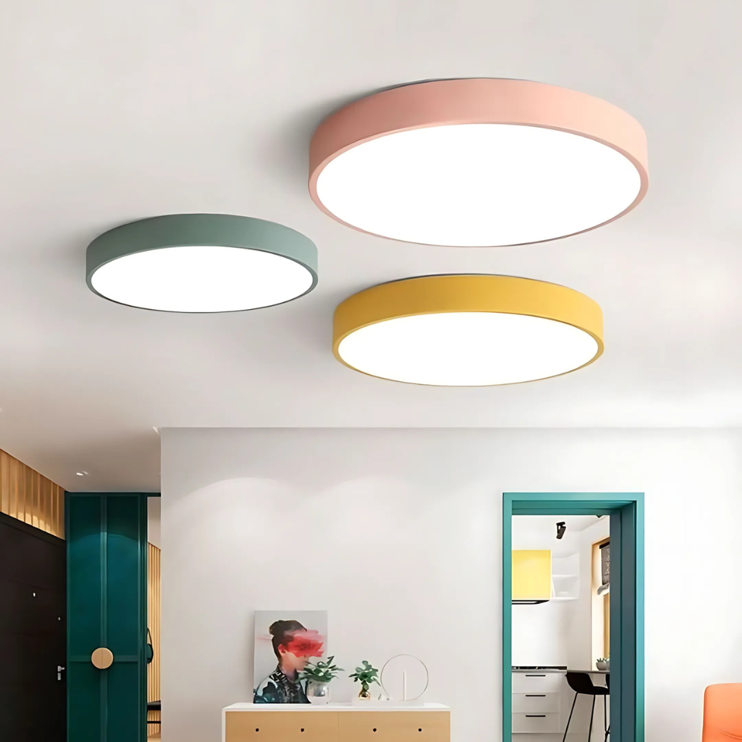 LED Ceiling Lamp with Scandinavian Design of Wood & Acrylic