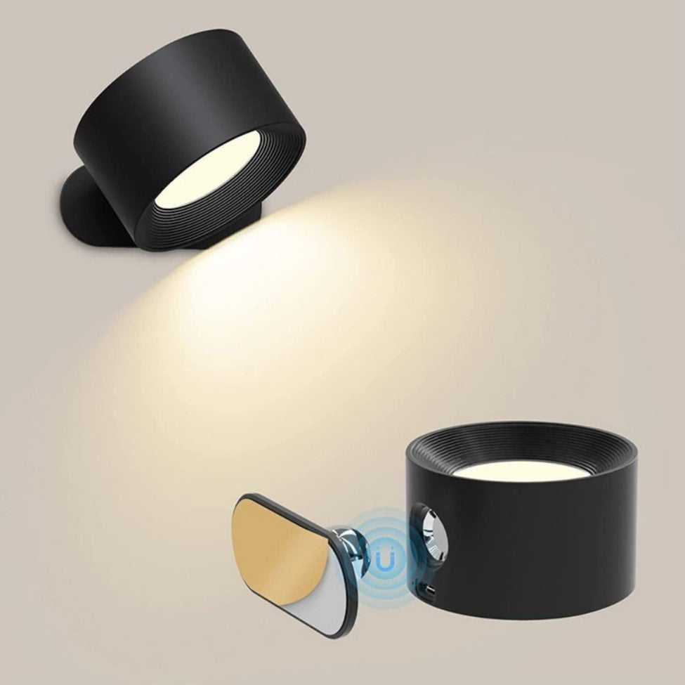 Multifunctional Wireless Wall Lamp Rechargeable & Dimmable with 360° Rotation