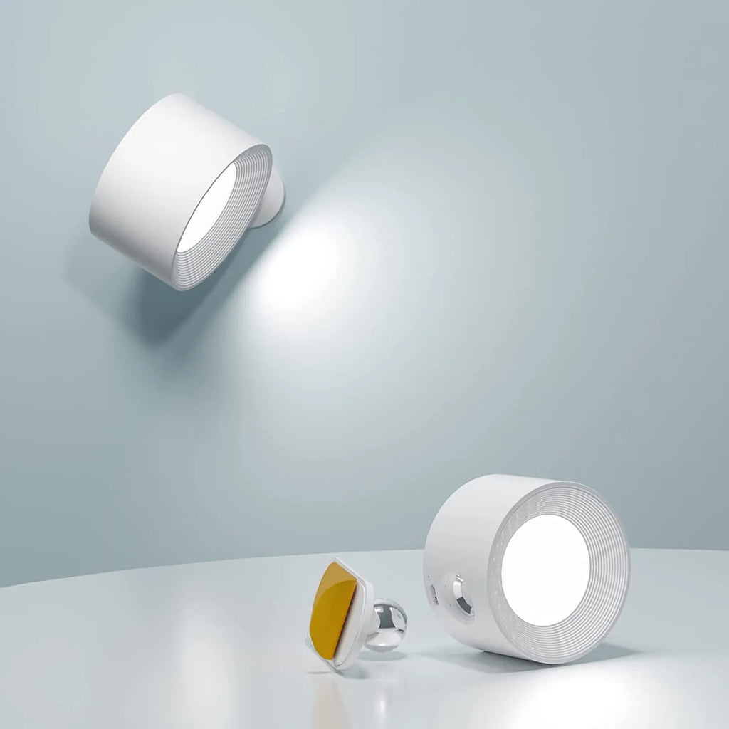 Multifunctional Wireless Wall Lamp Rechargeable & Dimmable with 360° Rotation
