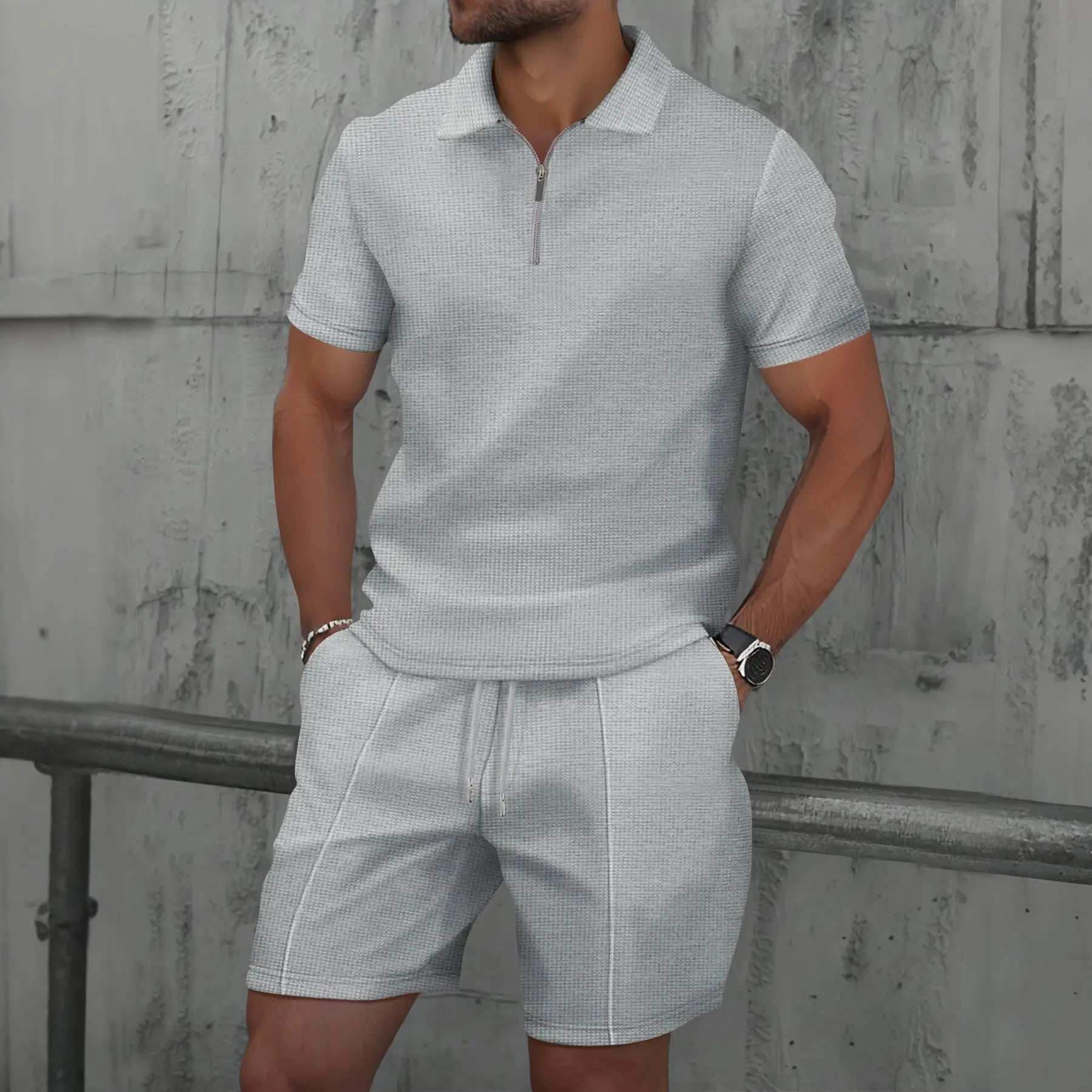 Men's Cotton Co-ord Set - Polo Shirt and Shorts