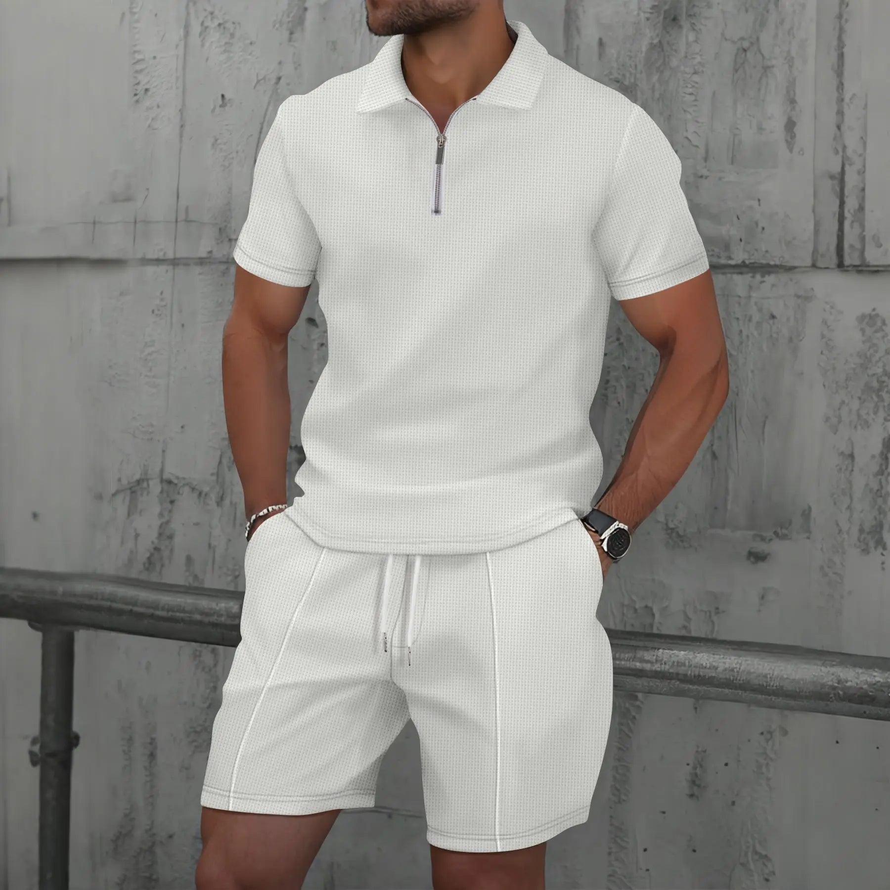Men's Cotton Co-ord Set - Polo Shirt and Shorts