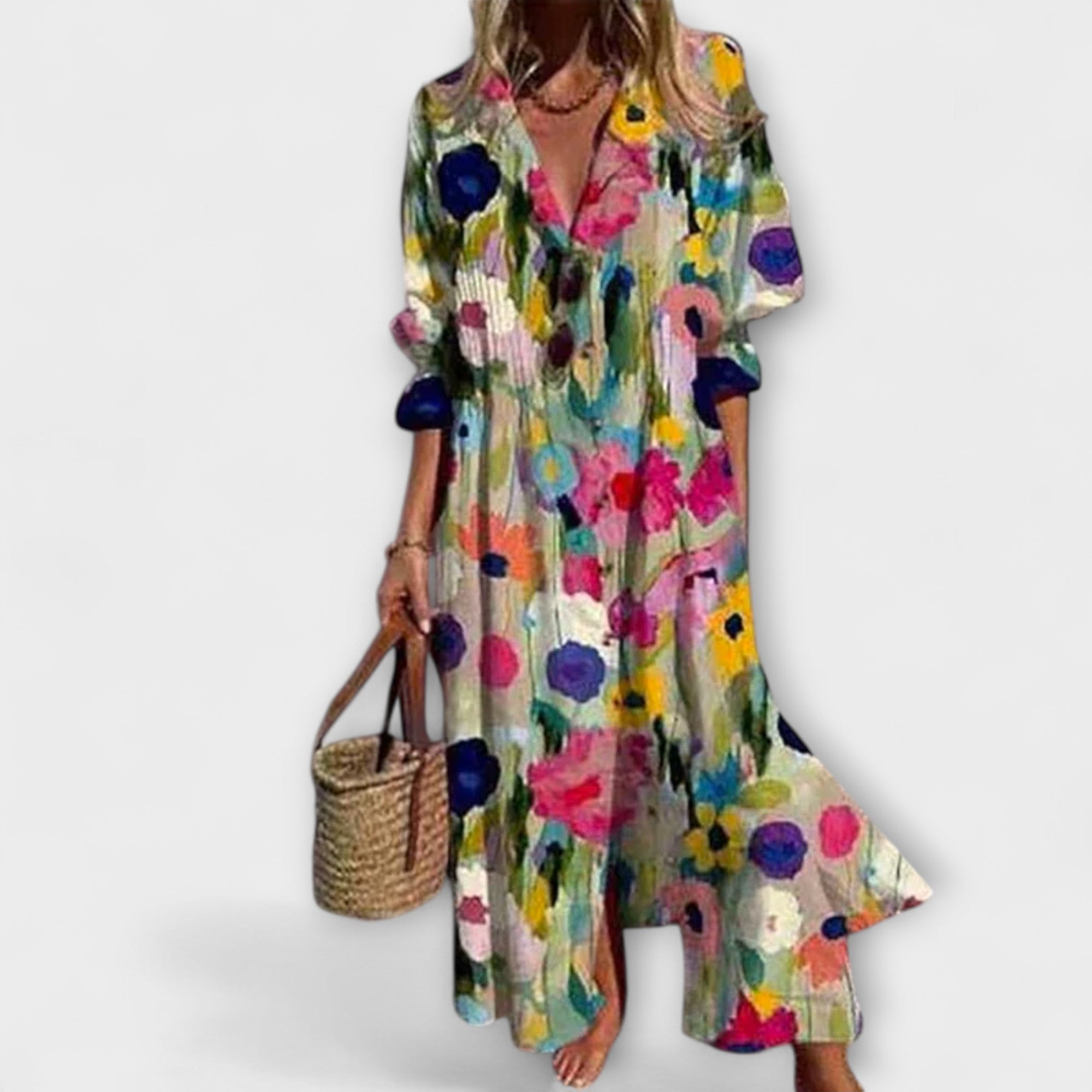 Flattering Maxi Dress with Tummy Coverage