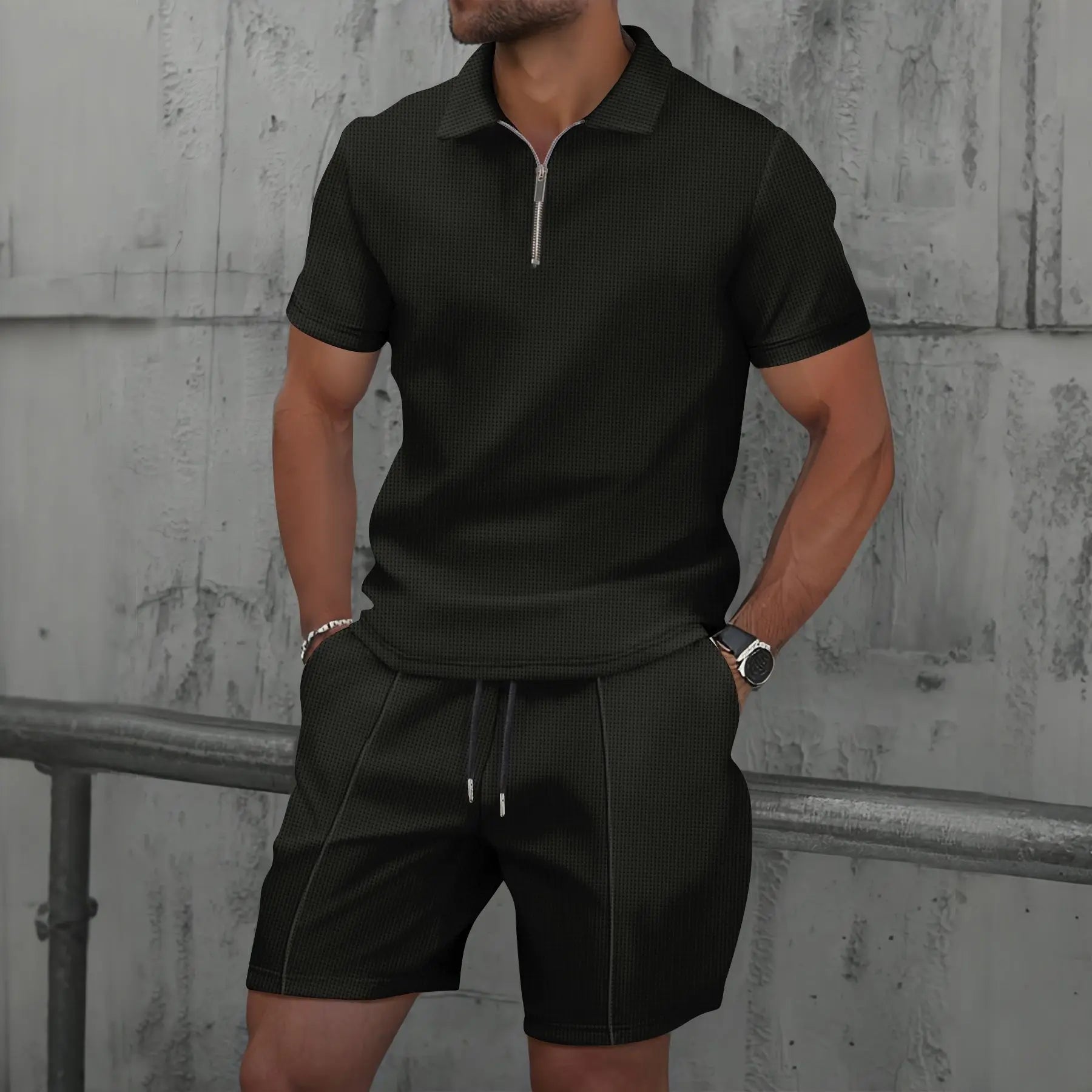 Men's Cotton Co-ord Set - Polo Shirt and Shorts
