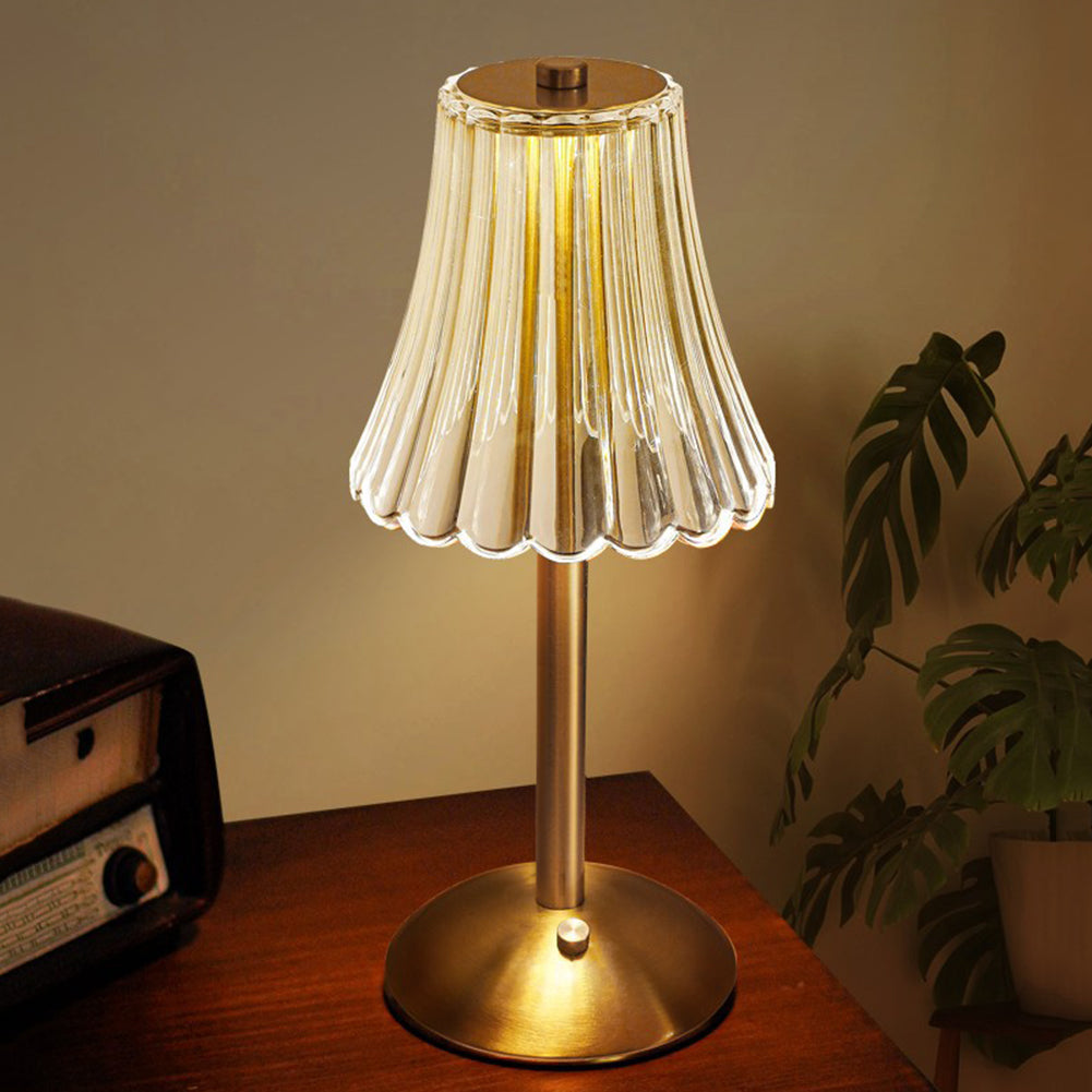 Golden Crystal Wireless Table Lamp with Touch Dimming