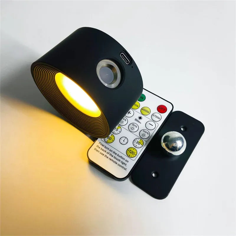 Multifunctional Wireless Wall Lamp Rechargeable & Dimmable with 360° Rotation