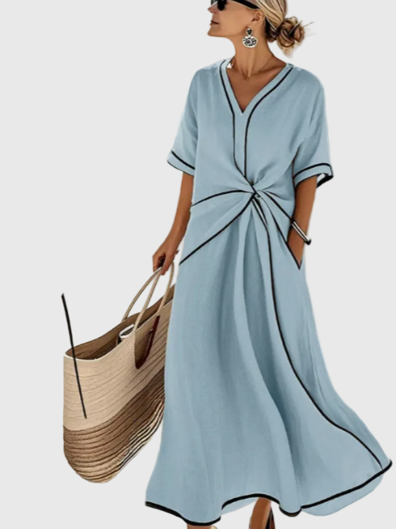 Draped Coastal Maxi Dress