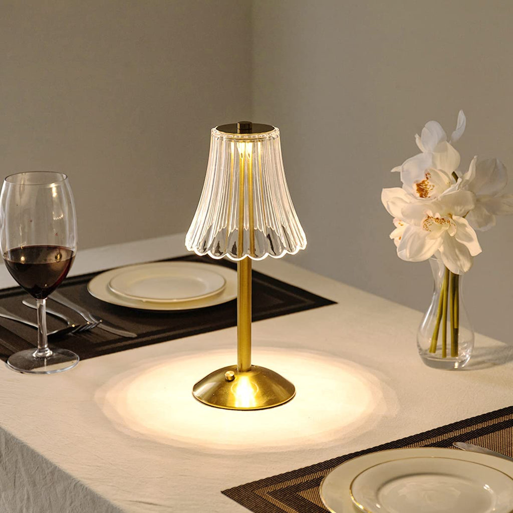 Golden Crystal Wireless Table Lamp with Touch Dimming