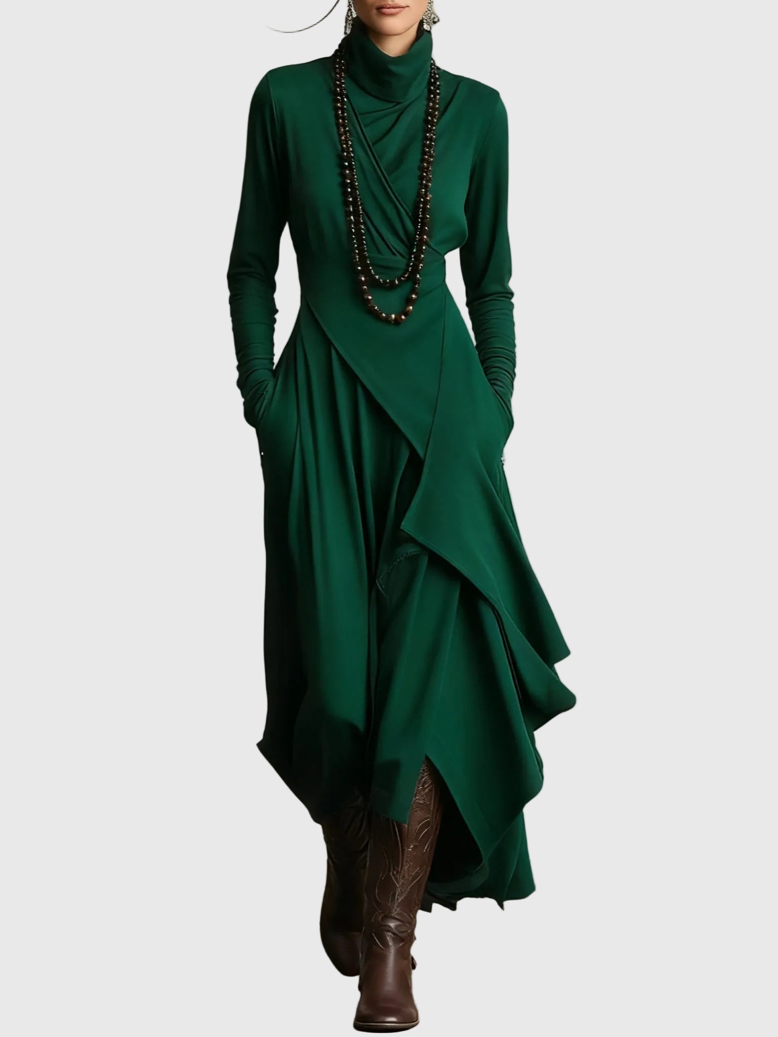 Pleated Elegant Maxi Dress