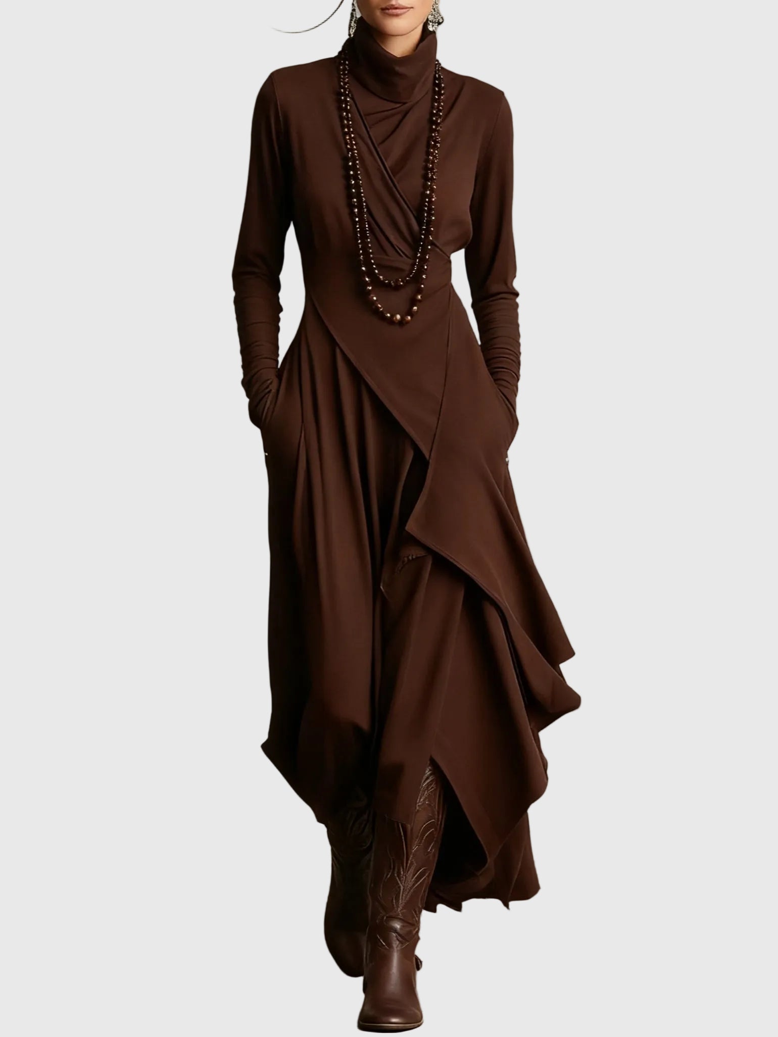 Pleated Elegant Maxi Dress