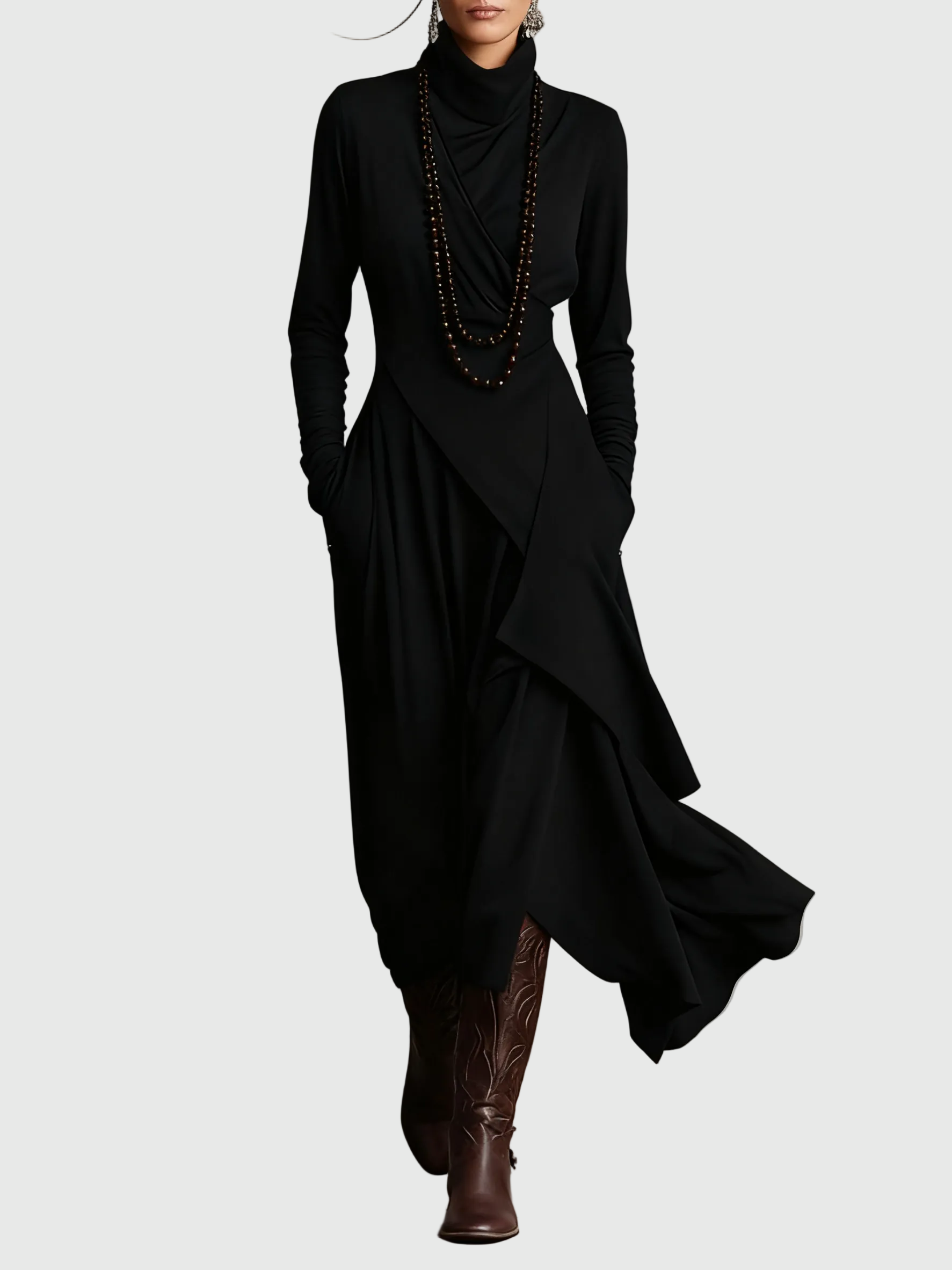 Pleated Elegant Maxi Dress