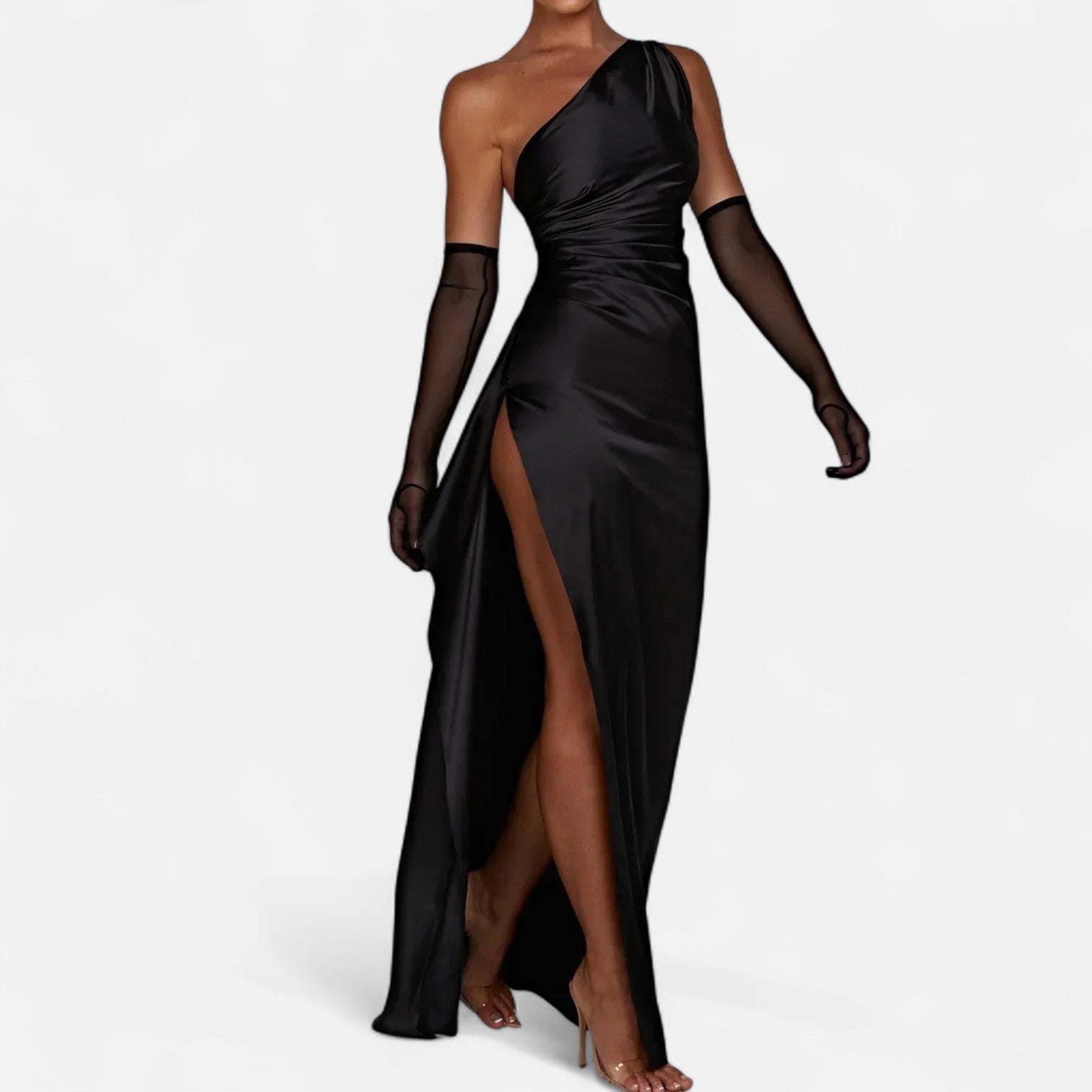 Asymmetric Long Dress for Women – Sculptural Silhouette, Natural Movement