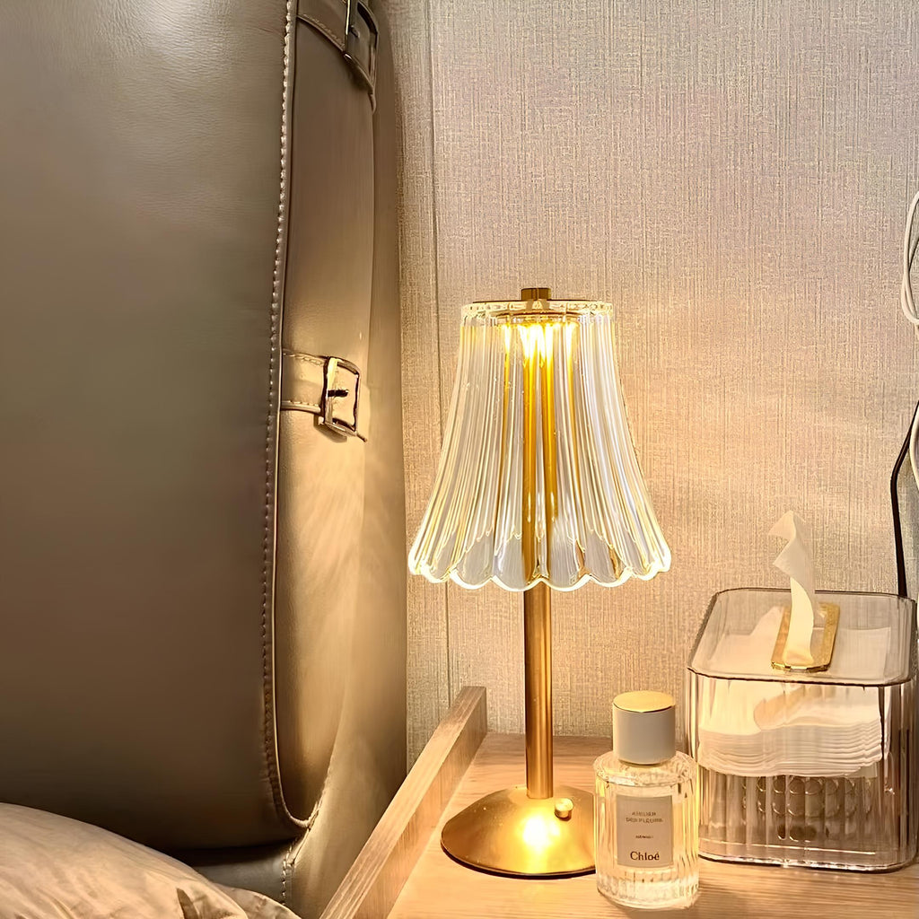 Golden Crystal Wireless Table Lamp with Touch Dimming