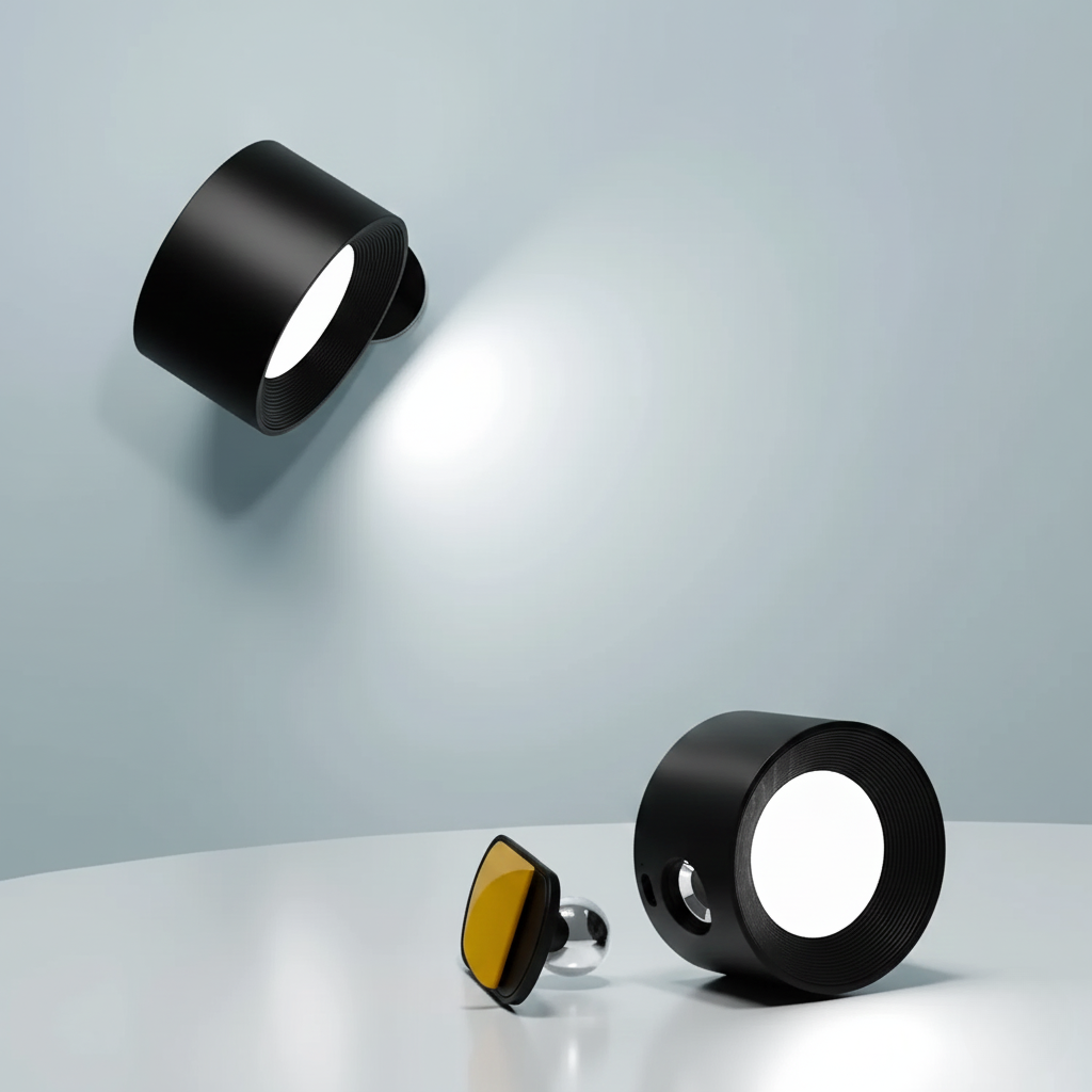 Multifunctional Wireless Wall Lamp Rechargeable & Dimmable with 360° Rotation