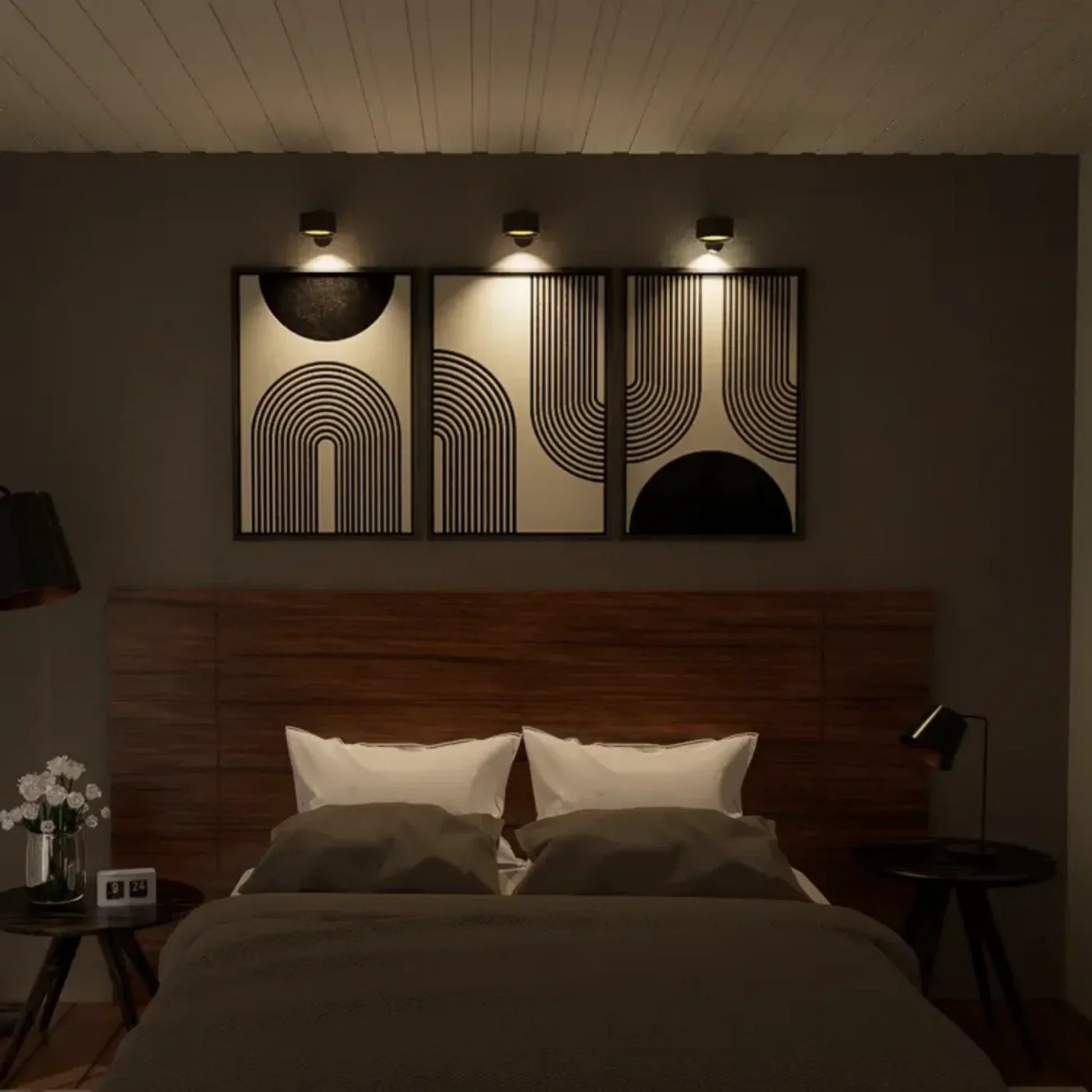 Multifunctional Wireless Wall Lamp Rechargeable & Dimmable with 360° Rotation