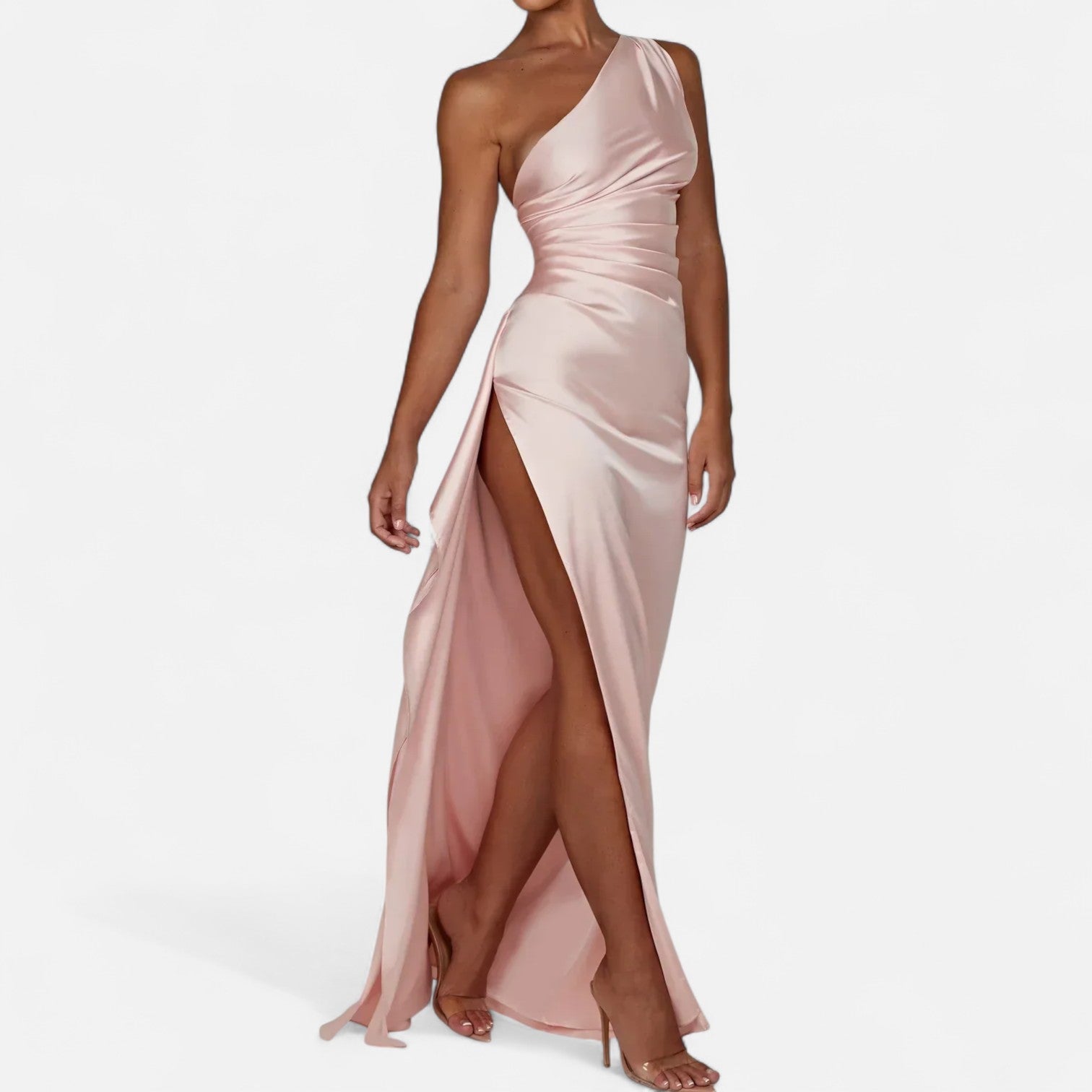 Asymmetric Long Dress for Women – Sculptural Silhouette, Natural Movement