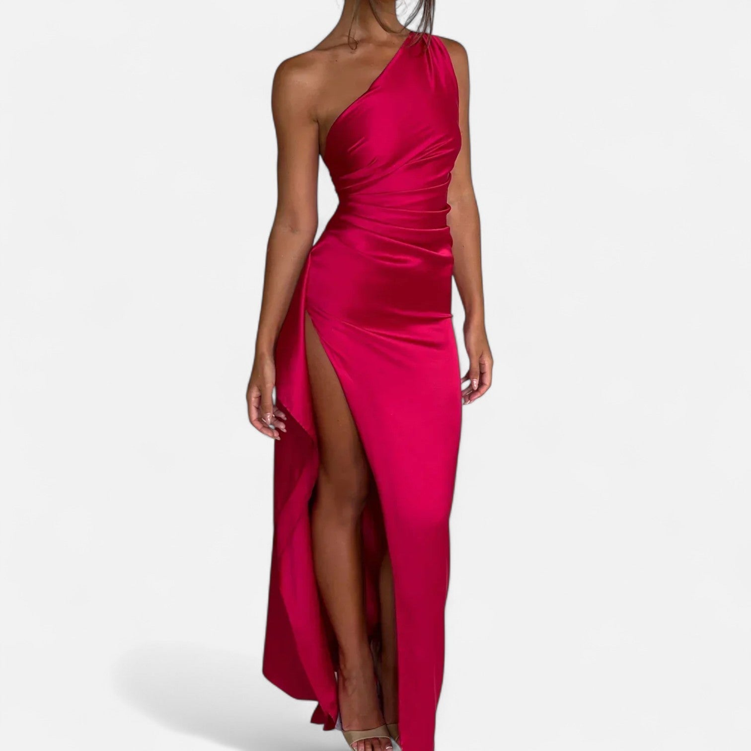 Asymmetric Long Dress for Women – Sculptural Silhouette, Natural Movement