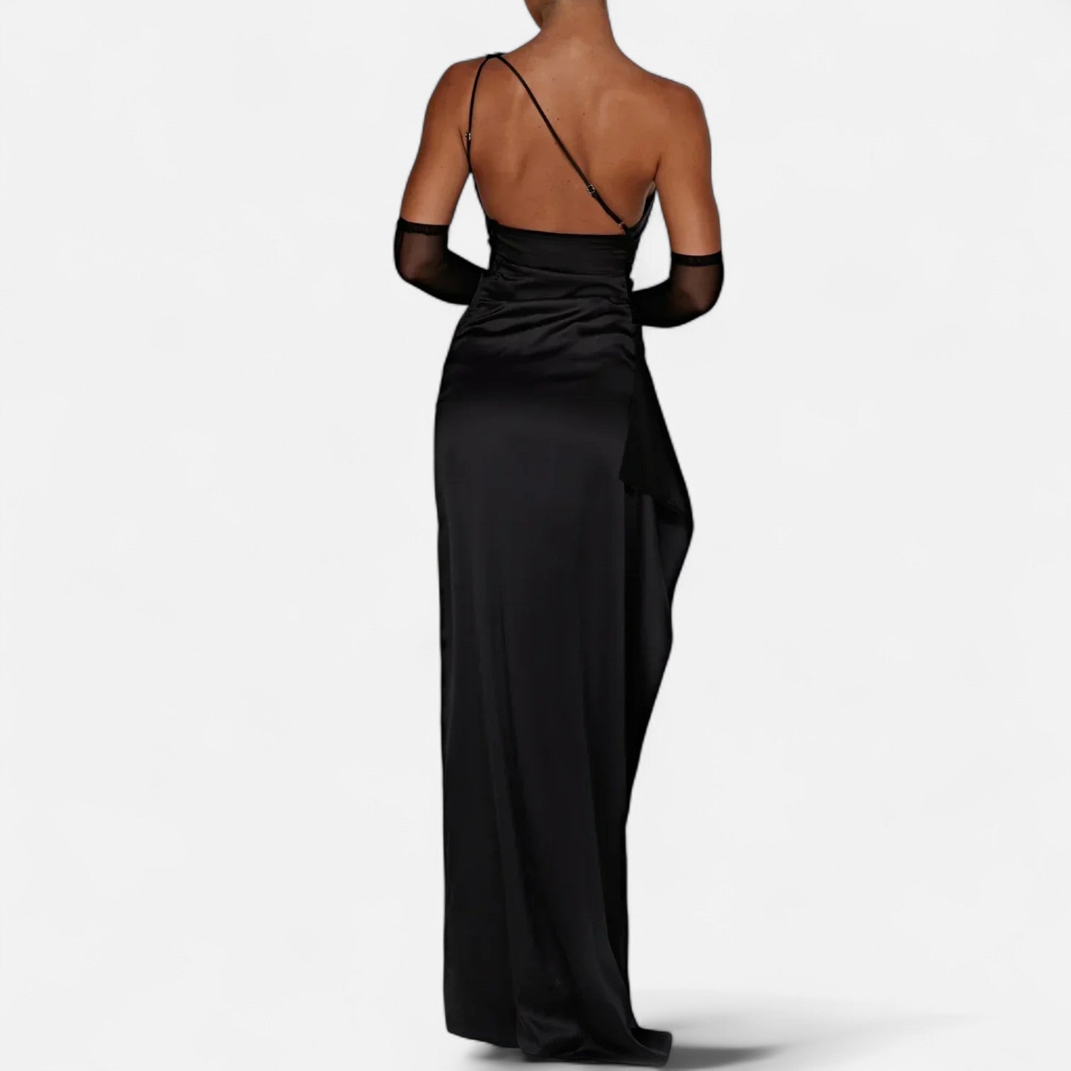 Asymmetric Long Dress for Women – Sculptural Silhouette, Natural Movement