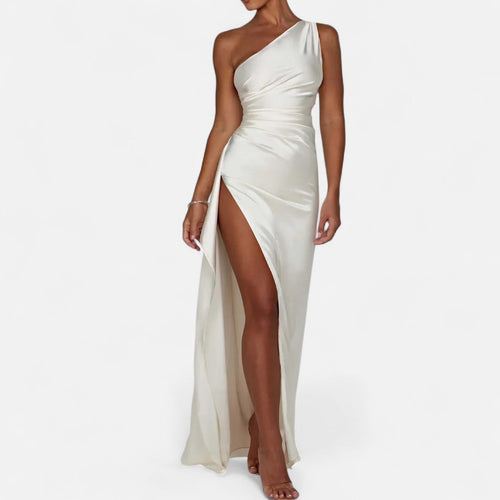 Asymmetric Long Dress for Women – Sculptural Silhouette, Natural Movement