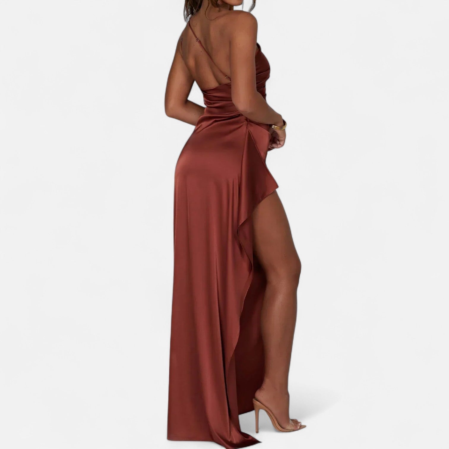 Asymmetric Long Dress for Women – Sculptural Silhouette, Natural Movement