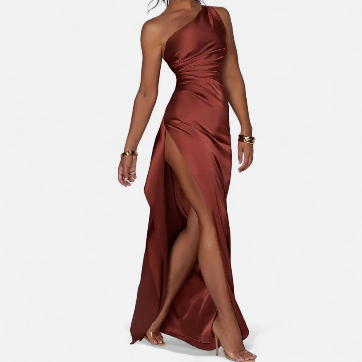 Asymmetric Long Dress for Women – Sculptural Silhouette, Natural Movement