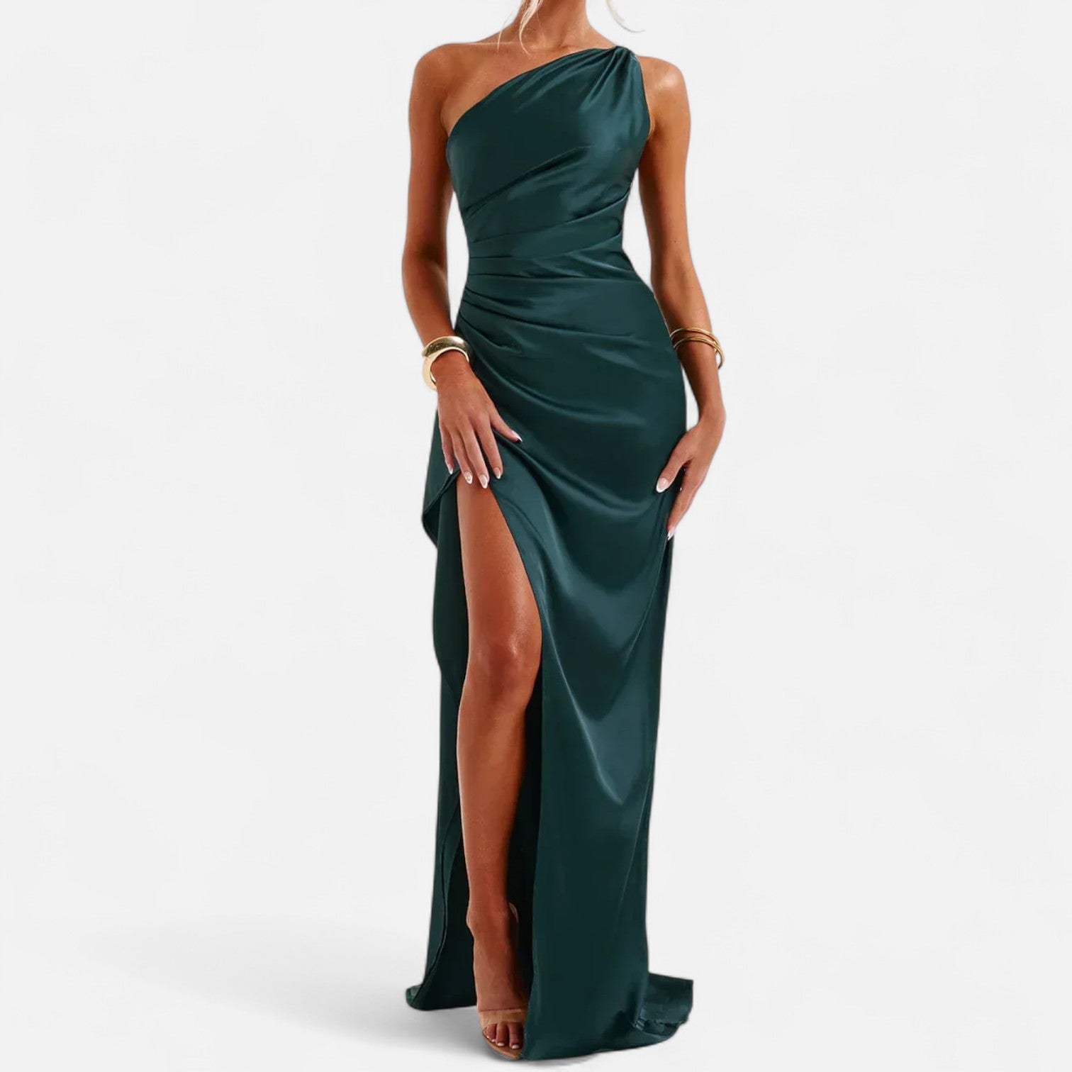 Asymmetric Long Dress for Women – Sculptural Silhouette, Natural Movement
